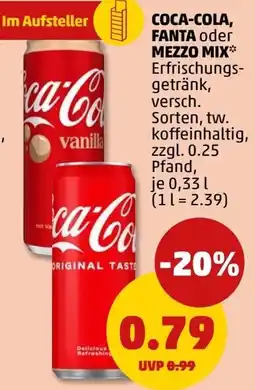 PENNY COCA-COLA, FANTA oder MEZZO MIX Angebot
