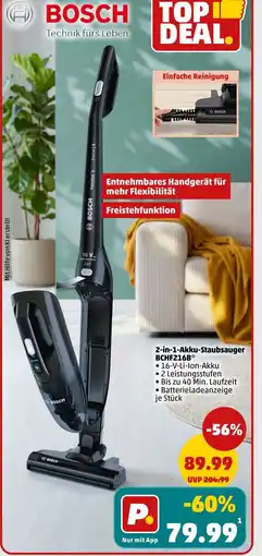 PENNY BOSCH 2-in-1-Akku-Staubsauger BCHF216B Angebot