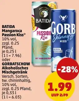 PENNY BATIDA Mangaroca Passion Kiss oder GORBATSCHOW Alkoholisches Mischgetränk Angebot