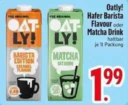 Edeka Oatly! Hafer Barista Flavour oder Matcha Drink Angebot