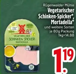 Edeka Rügenwalder Mühle Vegetarischer Schinken-Spicker, Mortadella Angebot
