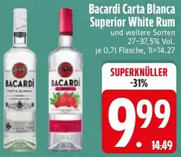 Edeka Bacardi Carta Blanca Superior White Rum Angebot