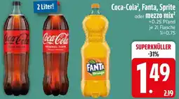 Edeka Coca-Cola, Fanta, Sprite oder mezzo mix Angebot