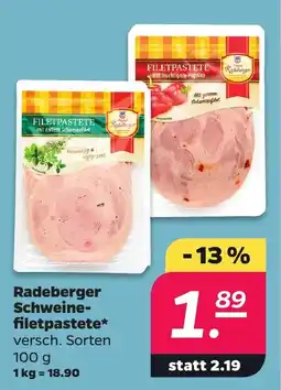 Netto Radeberger Schweine-filetpastete* Angebot
