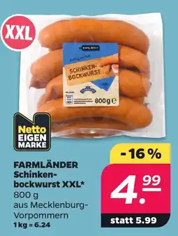 Netto FARMLÄNDER Schinken-bockwurst XXL* Angebot