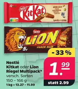 Netto Nestlé Kitkat oder Lion Riegel Angebot
