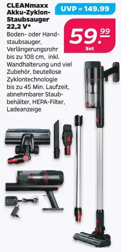 Netto CLEANmaxx Akku-Zyklon-Staubsauger Angebot