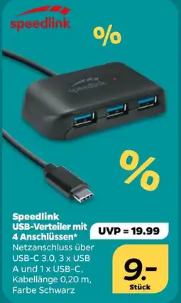 Netto Speedlink USB-Verteiler mit 4 Anschlüssen Angebot