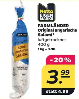Netto FARMLÄNDER Original ungarische Salami Angebot