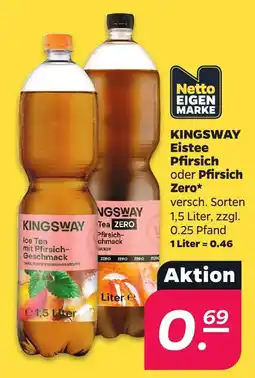 Netto KINGSWAY Ice Tea mit Pfirsich-Geschmack Angebot