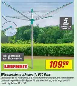 toom Baumarkt Leifheit wäschespinne „linomatic 500 easy“ Angebot