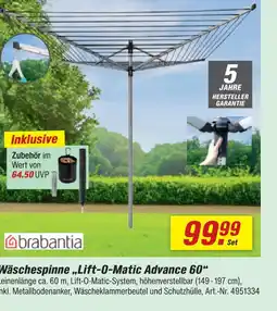 toom Baumarkt Brabantia wäschespinne „lift-o-matic advance 60“ Angebot