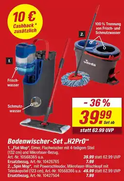 toom Baumarkt Bodenwischer-set h2pr0 flat mop Angebot