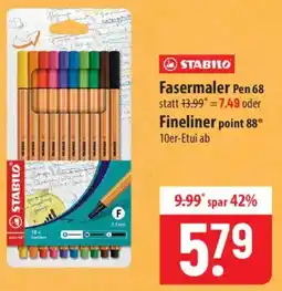 Famila Nord Ost STABILO Fasermaler Pen 68 Angebot