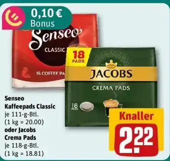 Senseo Kaffeepads Classic oder Jacobs Crema Pads