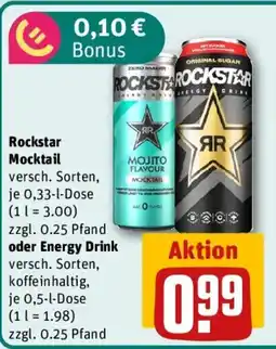 REWE Rockstar Mocktail oder Energy Drink Angebot