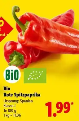Lidl Bio Rote Spitzpaprika Angebot