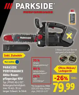 Lidl PARKSIDE PERFORMANCE Akku-Baumpflegesäge 40V Angebot