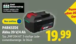 Lidl PARKSIDE Akku 20 V/4 Ah Angebot