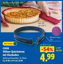 Lidl COOX Silikon-Quicheform mit Glasboden Angebot