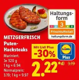 Lidl METZGERFRISCH Puten-Hacksteaks Angebot