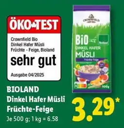 Lidl BIOLAND Dinkel Hafer Müsli Früchte-Feige Angebot