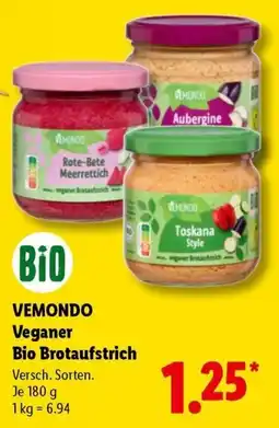 Lidl VEMONDO Veganer Bio Brotaufstrich Angebot
