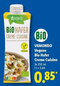 Lidl VEMONDO Vegane Bio Hafer Creme Cuisine Angebot