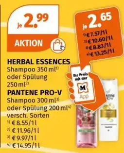 Müller HERBAL ESSENCES Shampoo oder Spülung Angebot
