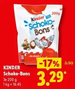 Lidl KINDER Schoko-Bons Angebot