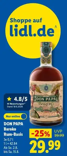 Lidl DON PAPA Baroko Rum-Basis Angebot