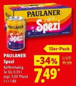 Lidl PAULANER Spezi Angebot