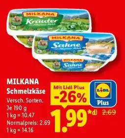 Lidl MILKANA Schmelzkäse Angebot