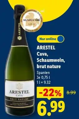 Lidl ARESTEL Cava, Schaumwein, brut nature Angebot