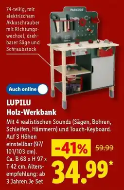 Lidl LUPILU Holz-Werkbank Angebot