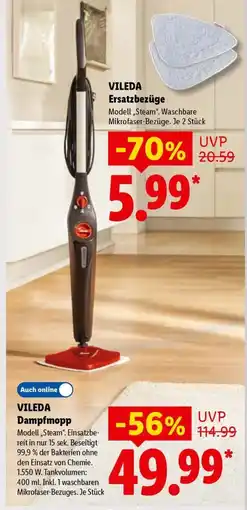 Lidl VILEDA Dampfmopp Modell ,,Steam". Angebot