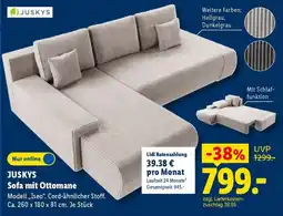Lidl JUSKYS Sofa mit Ottomane Angebot