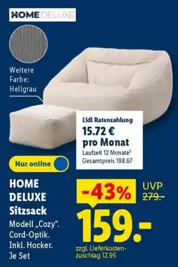 Lidl HOME DELUXE Sitzsack Angebot
