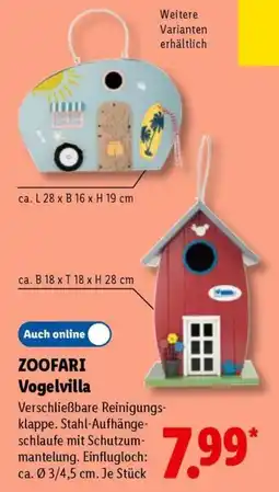 Lidl ZOOFARI Vogelvilla Angebot