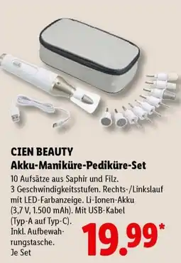 Lidl CIEN BEAUTY Akku-Maniküre-Pediküre-Set Angebot
