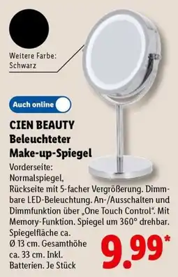 Lidl CIEN BEAUTY Beleuchteter Make-up-Spiegel Angebot