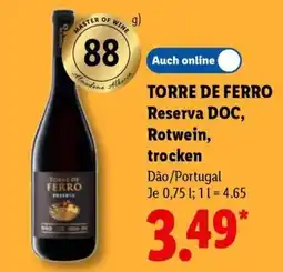 Lidl TORRE DE FERRO Reserva DOC, Rotwein, trocken Angebot