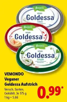 Lidl VEMONDO Veganer Goldessa Aufstrich Angebot