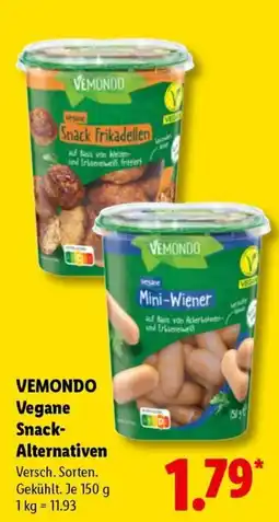 Lidl VEMONDO Vegane Snack-Alternativen Angebot