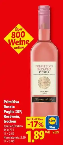 Lidl Primitivo Rosato Angebot