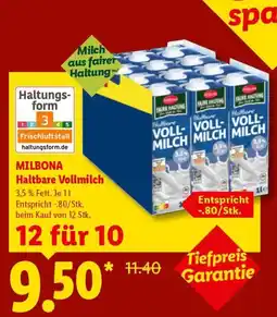 Lidl MILBONA Haltbare Vollmilch Angebot