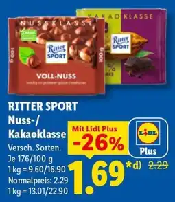 Lidl Ritter Sport Nuss-/Kakaoklasse Angebot