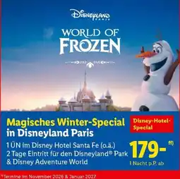 Lidl Magisches Winter-Special in Disneyland Paris Angebot