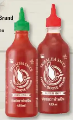 Edeka Frischemarkt Flying Goose Brand Chilisauce vegan Angebot