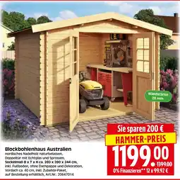 Herkules Baumarkt Blockbohlenhaus Australien Angebot